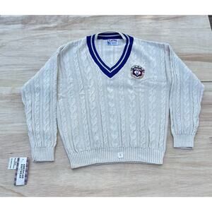 True Performance Beige Knitted Long Sleeve Sweater V-Neck NBA‎ Merch Size Large